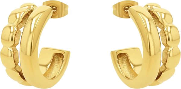 JOOP! Creolen aus Edelstahl für Damen, Ohrschmuck, Gold, Silber, Kommt in Schmuck Geschenk Box, Geschenkidee
