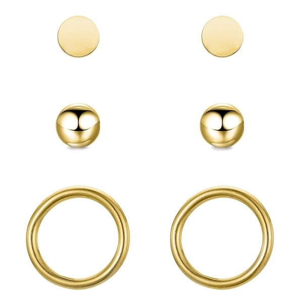 BONNYBIRD® Wasserfeste Edelstahl Ohrringe Damen in Silber, Gold & Roségold, Hypoallergen dank medizinischem Chirurgenstahl, Extra Leicht BonnyClassic Gold