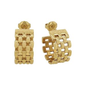 JOOP! Creolen aus Edelstahl für Damen, Ohrschmuck, Gold, Silber, Kommt in Schmuck Geschenk Box, Geschenkidee MESH