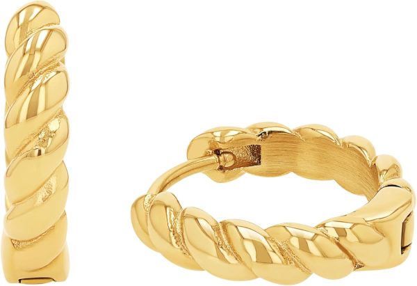 JOOP! Creolen aus Edelstahl für Damen, Ohrschmuck, Gold, Silber, Kommt in Schmuck Geschenk Box, Geschenkidee RUBIN