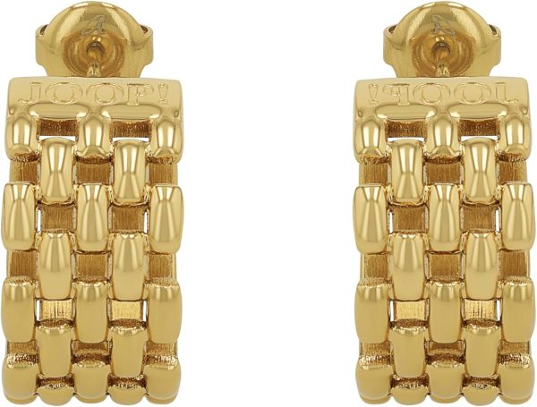 JOOP! Creolen aus Edelstahl für Damen, Ohrschmuck, Gold, Silber, Kommt in Schmuck Geschenk Box, Geschenkidee MESH