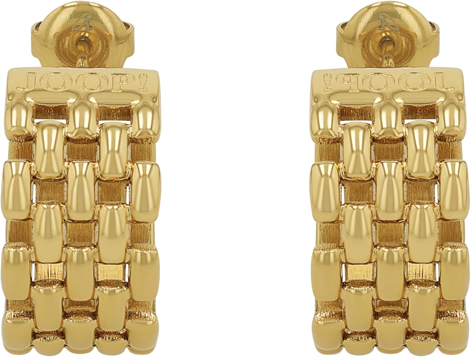 JOOP! Creolen aus Edelstahl für Damen, Ohrschmuck, Gold, Silber, Kommt in Schmuck Geschenk Box, Geschenkidee MESH