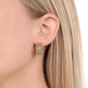 JOOP! Creolen aus Edelstahl für Damen, Ohrschmuck, Gold, Silber, Kommt in Schmuck Geschenk Box, Geschenkidee MESH
