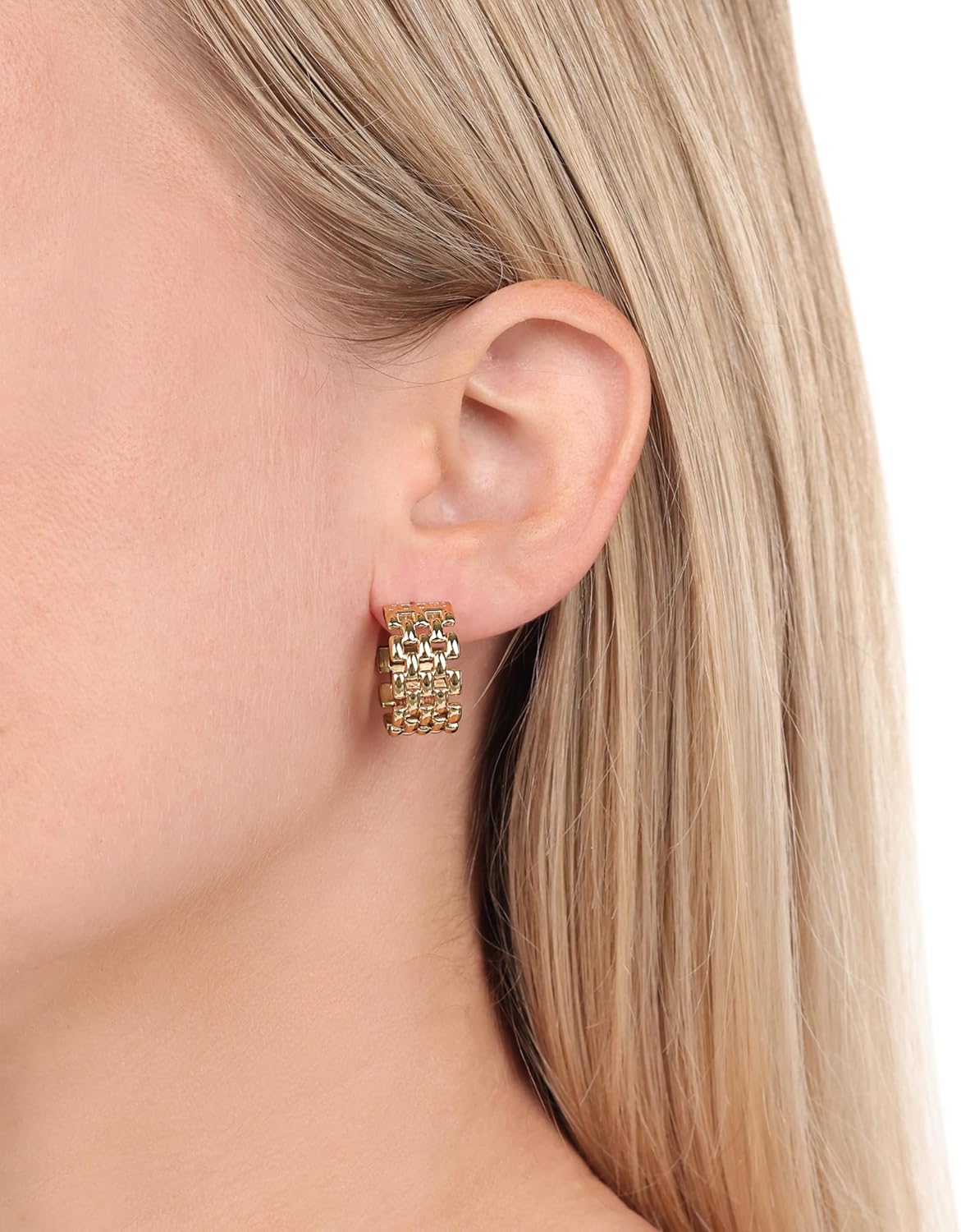 JOOP! Creolen aus Edelstahl für Damen, Ohrschmuck, Gold, Silber, Kommt in Schmuck Geschenk Box, Geschenkidee MESH
