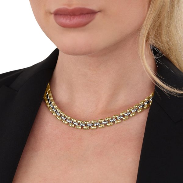 JOOP! Halskette aus Edelstahl für Damen, Halsschmuck, teilw. mit IP-Vergoldung, Kommt in Schmuck Geschenk Box BICOLOR