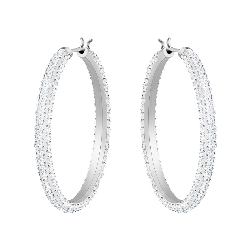 Swarovski Dextera Kollektion Kreolen Rhodiniert Weiß