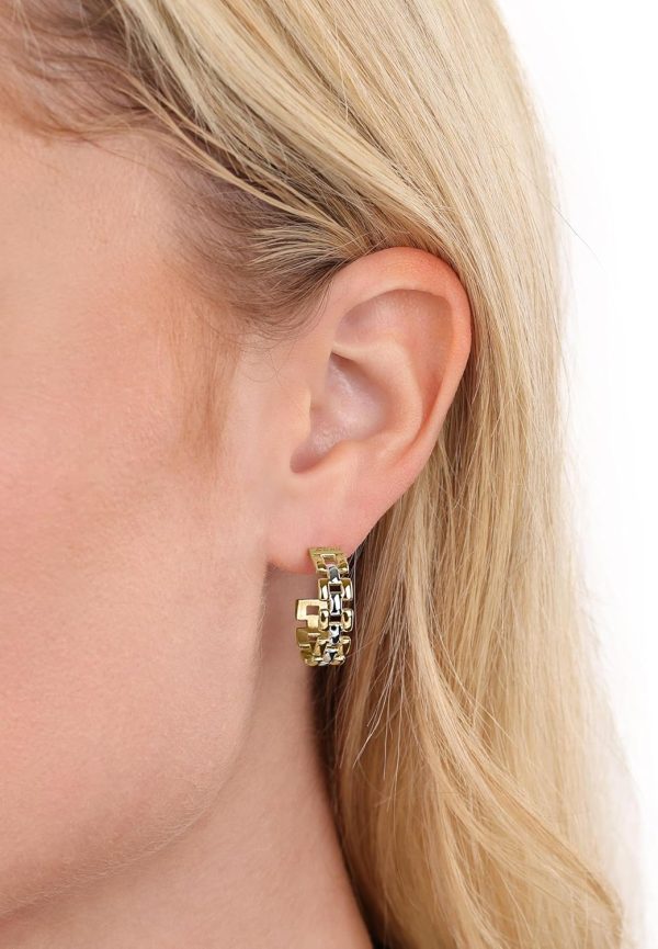 JOOP! Creolen aus Edelstahl für Damen, Ohrschmuck, Gold, Silber, Kommt in Schmuck Geschenk Box, Geschenkidee CHUNKY GOLD