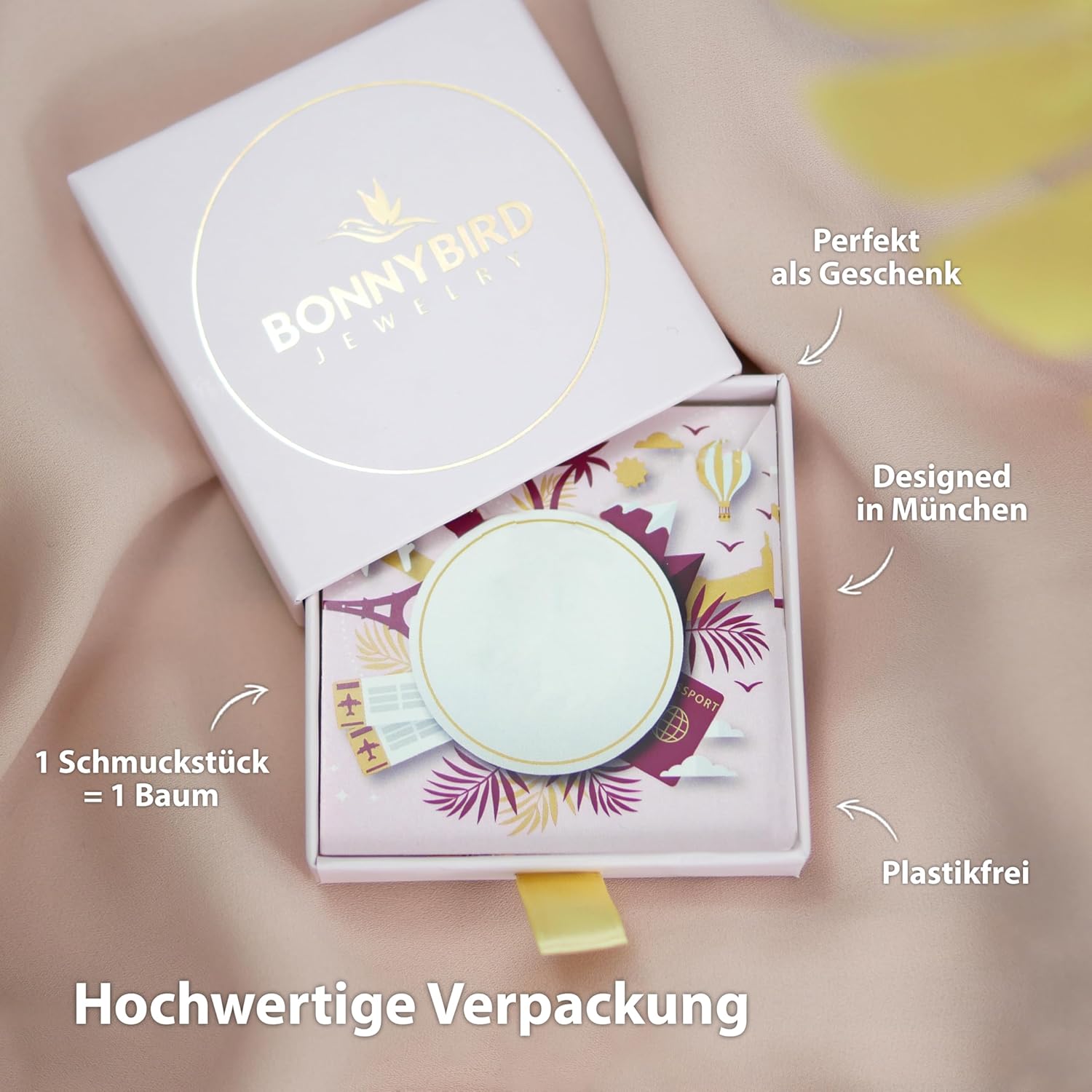 BONNYBIRD® Wasserfeste Edelstahl Ohrringe Damen in Silber, Gold & Roségold, Hypoallergen dank medizinischem Chirurgenstahl, Extra Leicht BonnySail Roségold