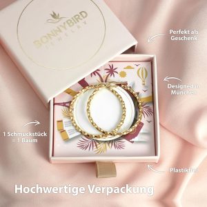 BONNYBIRD® Wasserfeste Edelstahl Creolen Groß in Silber, Gold & Roségold - Ohrringe Damen aus hochwertigem Chirurgenstahl, 100% Wasserfest & Hautverträglich "BonnyFly" (40 mm) BonnyFly Gold